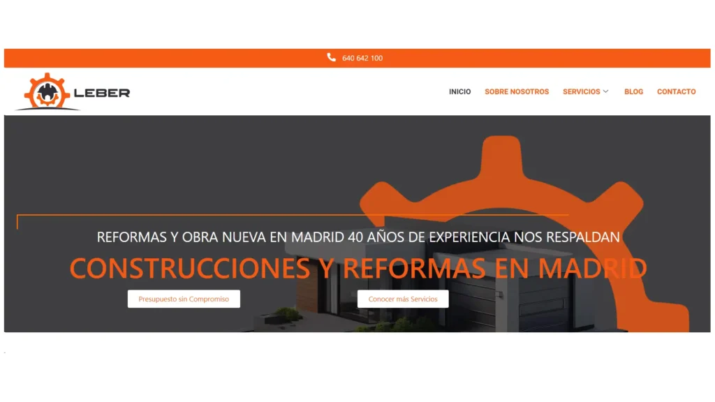 diseño web construcciones leber